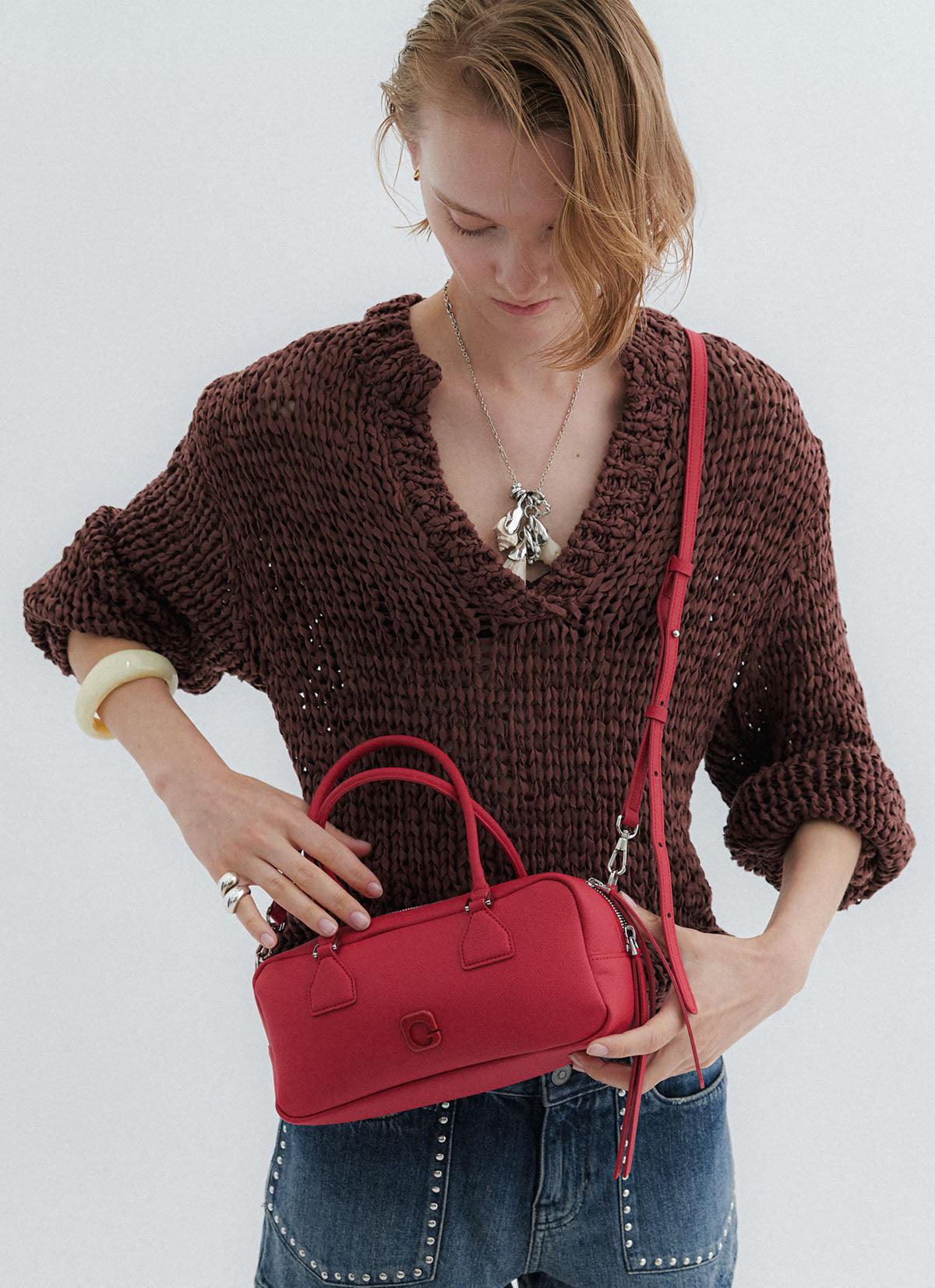 Lia Mini Tote Bag — Red — view 4