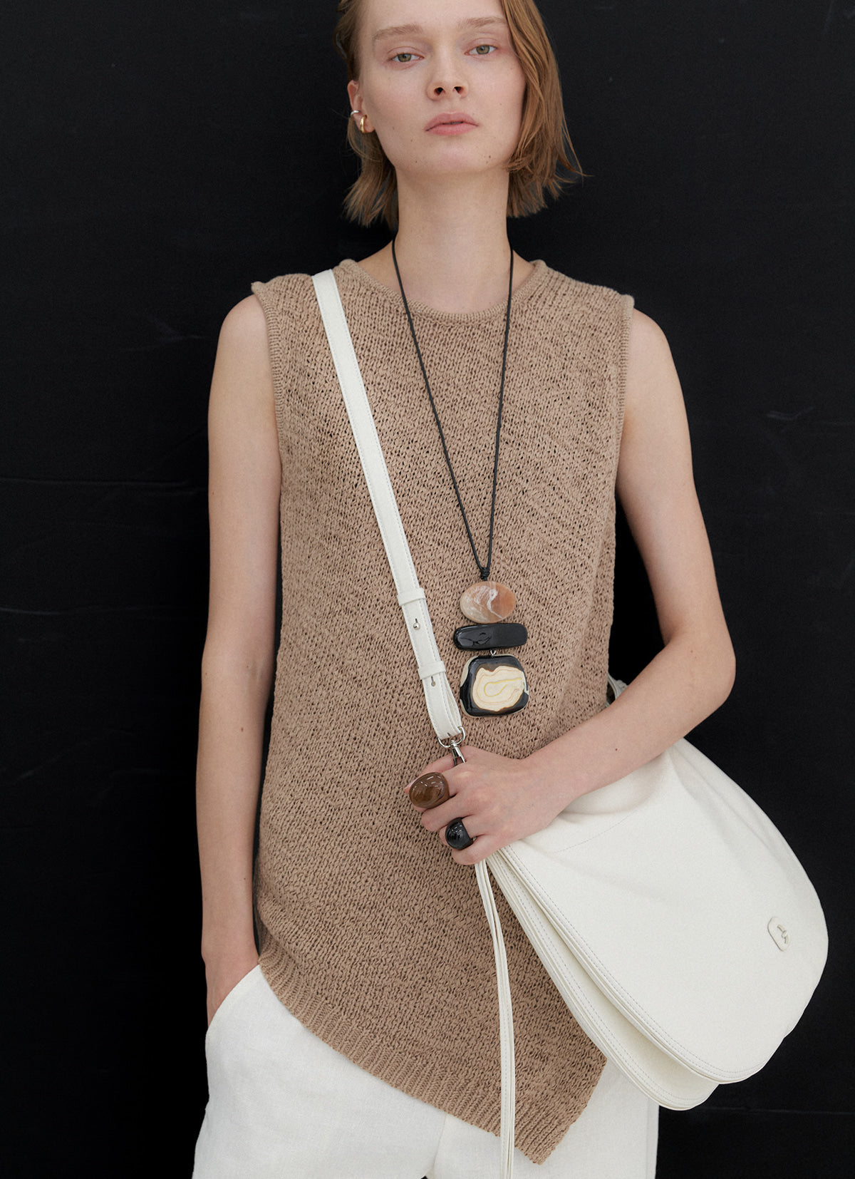 Riel Hobo Bag — White — view 5