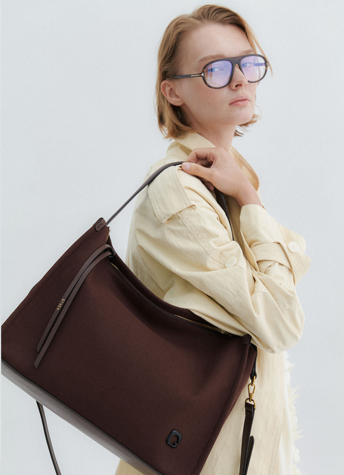 Baron Shoulder Bag — Dark Brown — view 4