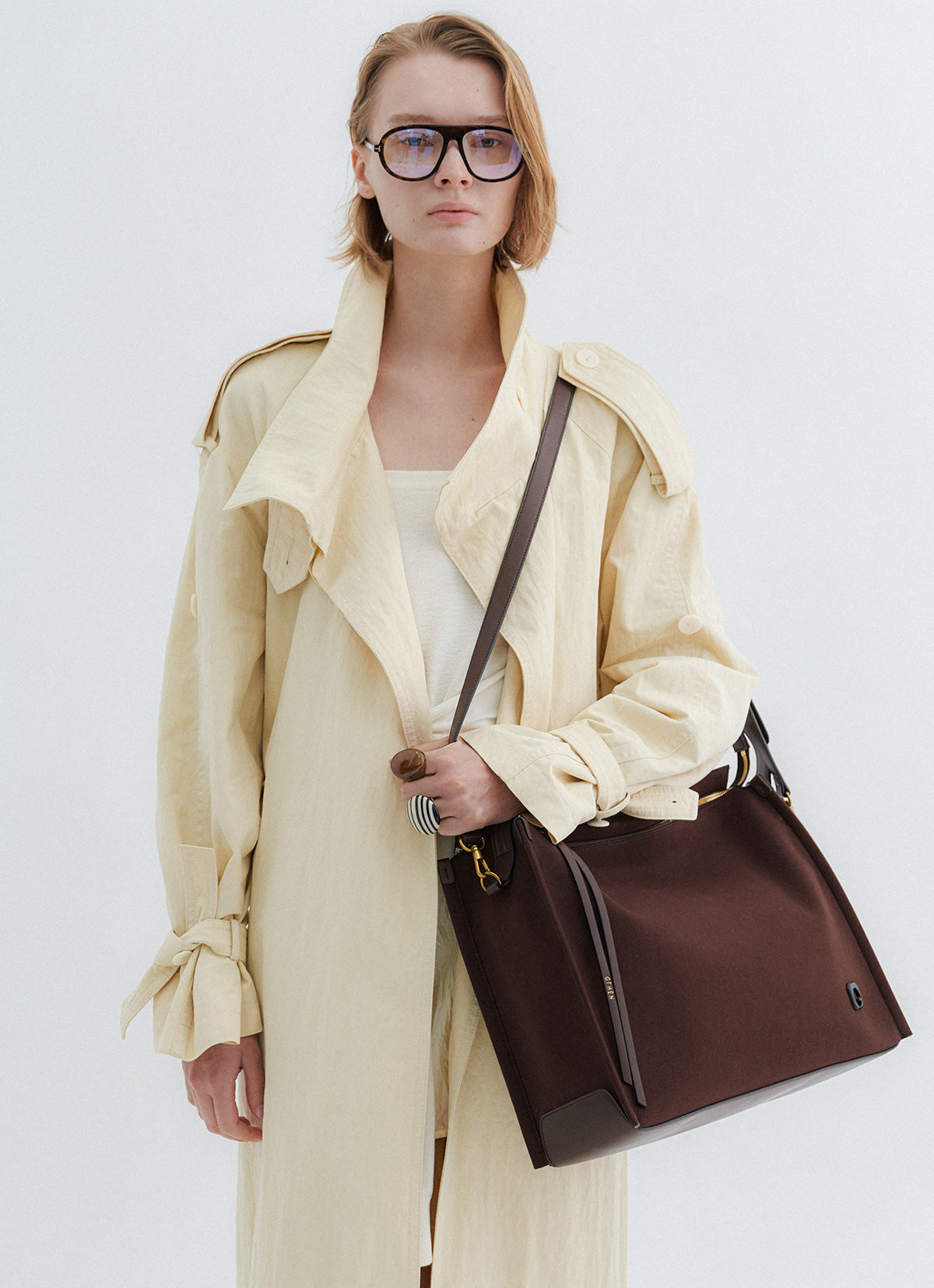 Baron Shoulder Bag — Dark Brown — view 5